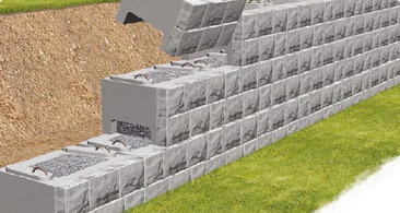 Для укрепления склонов, подпорных стен